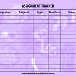 printable assignment tracker