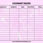 printable assignment tracker