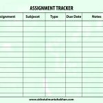 printable assignment tracker