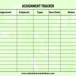 printable assignment tracker