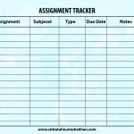 printable assignment tracker