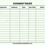 printable assignment tracker
