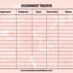 printable assignment tracker
