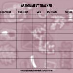 printable assignment tracker